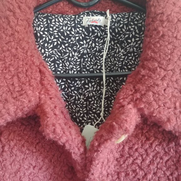 New With Tags Faherty XL Timber Ridge Fleece Jacket in Henna - Picture 2 of 12